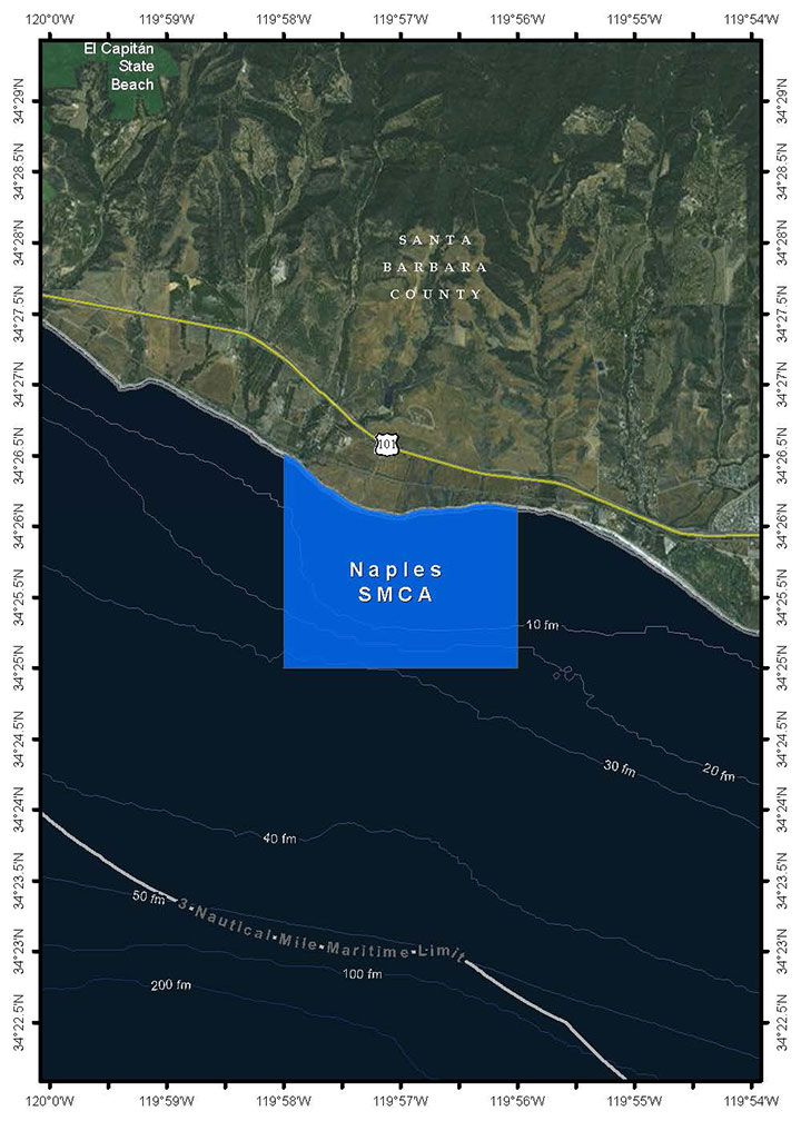 Map of Naples State Marine Conservation Area - click to enlarge in new tab